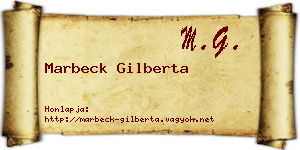 Marbeck Gilberta névjegykártya